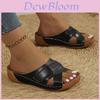 2024 New Summer Slope Heel Thick Sole Slides Big Size Casual Fashion High Heel Women Slippers Black