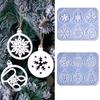 3D Round Snowflake Christmas Tree Listing Silicone Mold DIY Christmas Ornaments Craft Making Plaster Resin Jewelry Pendant Molds