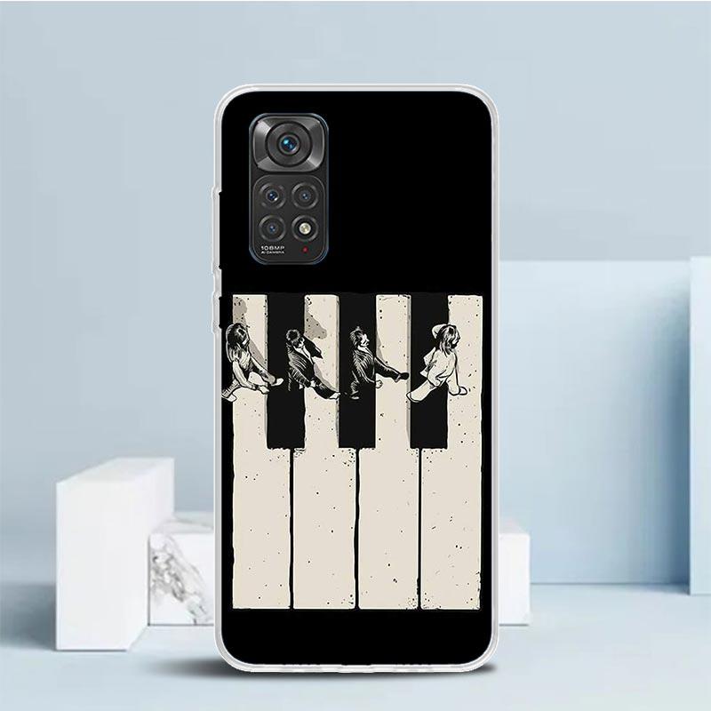 Music Piano Keyboard Phone Case For Xiaomi Redmi Note 15 14 14S 13 12S 12 Pro Plus 11S 11 11T 11E 10S 10 + Soft TPU Back Cover R