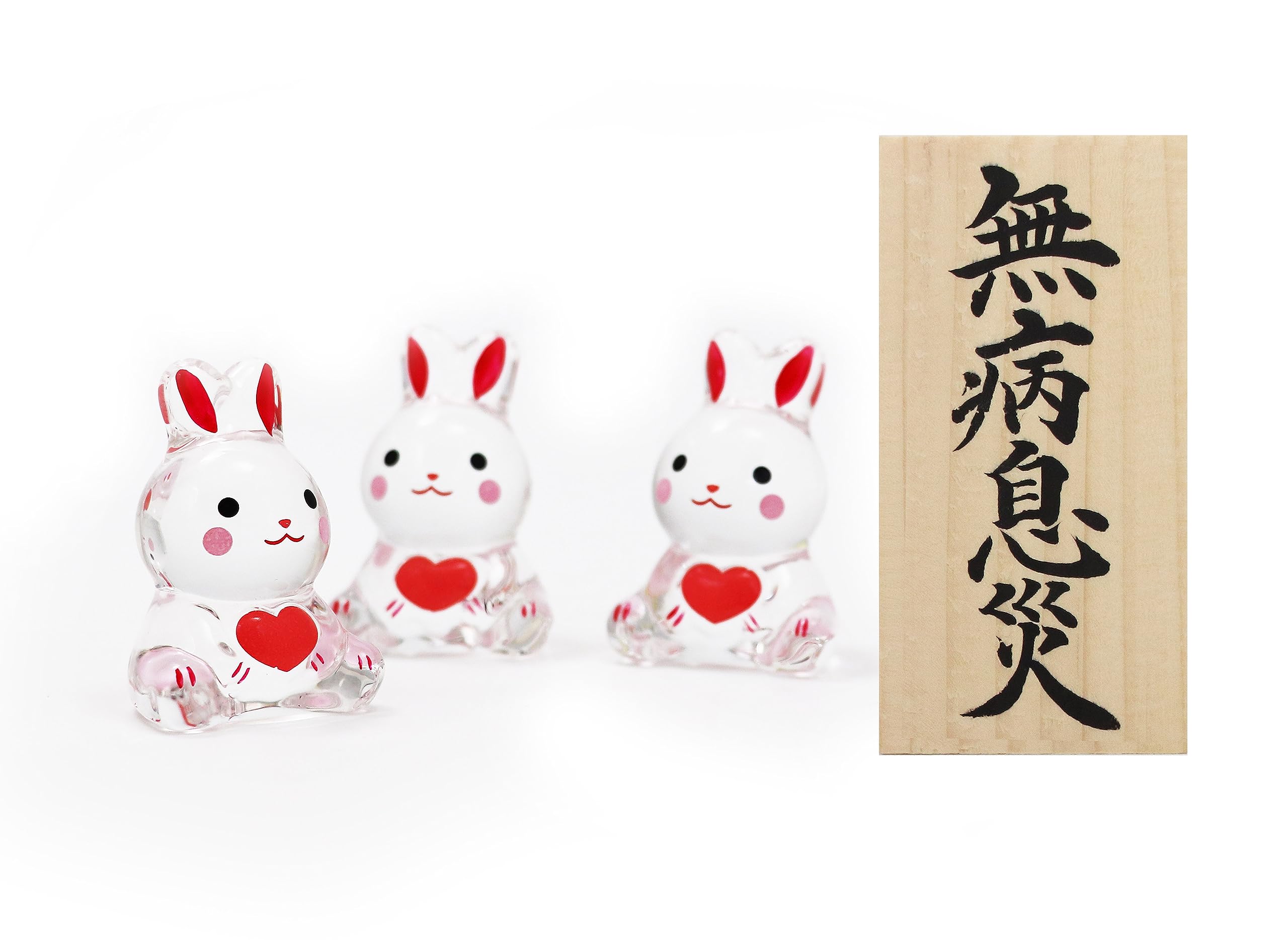 

Osaka Choseido Rabbit Comes with a Free Original Wooden Crystal Rabbit 4cm Tall Figurine, Glass, Rabbit, Rabbit, Tag, (Heart),