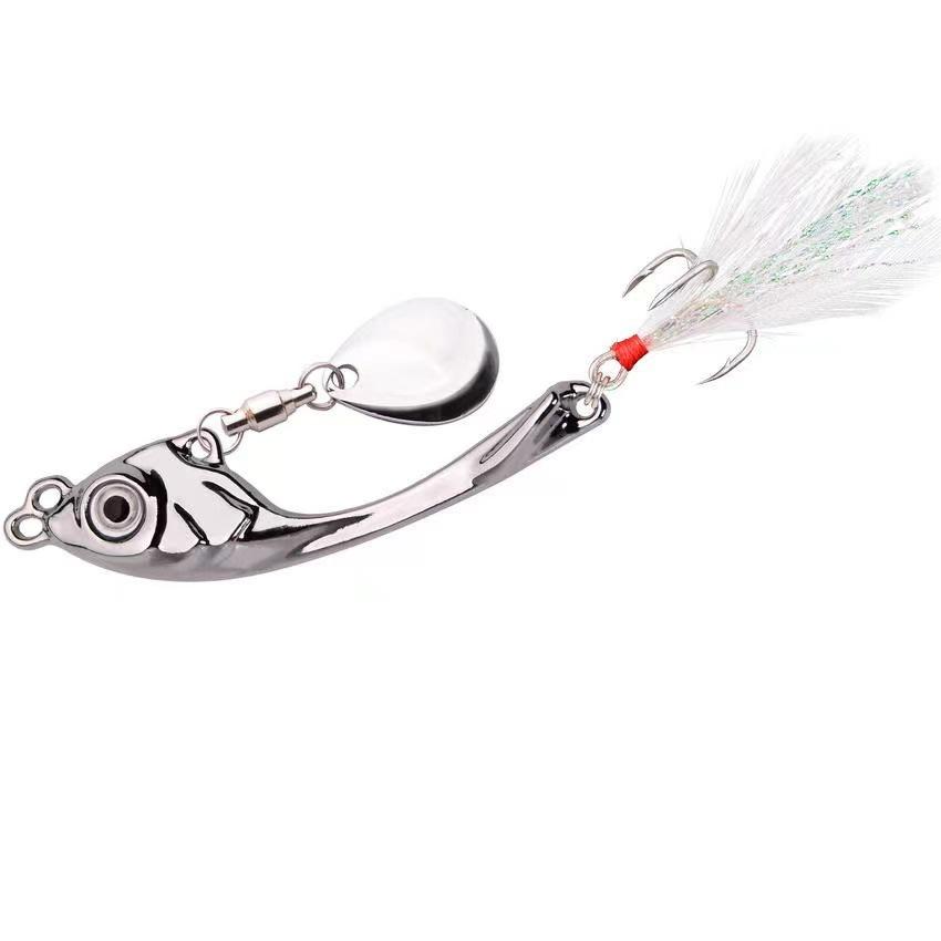 

Spinner Bait 7g 10g 15g Metal Vib Fishing Lure Trolling Spoon Wobbler Toning Hard Bait With Sequin Pesca For Bass Pike 15g/6.5cm белый