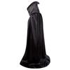 Black Satin Wizard Robe and Hat - Medieval Cosplay Cloak for Adults and Children