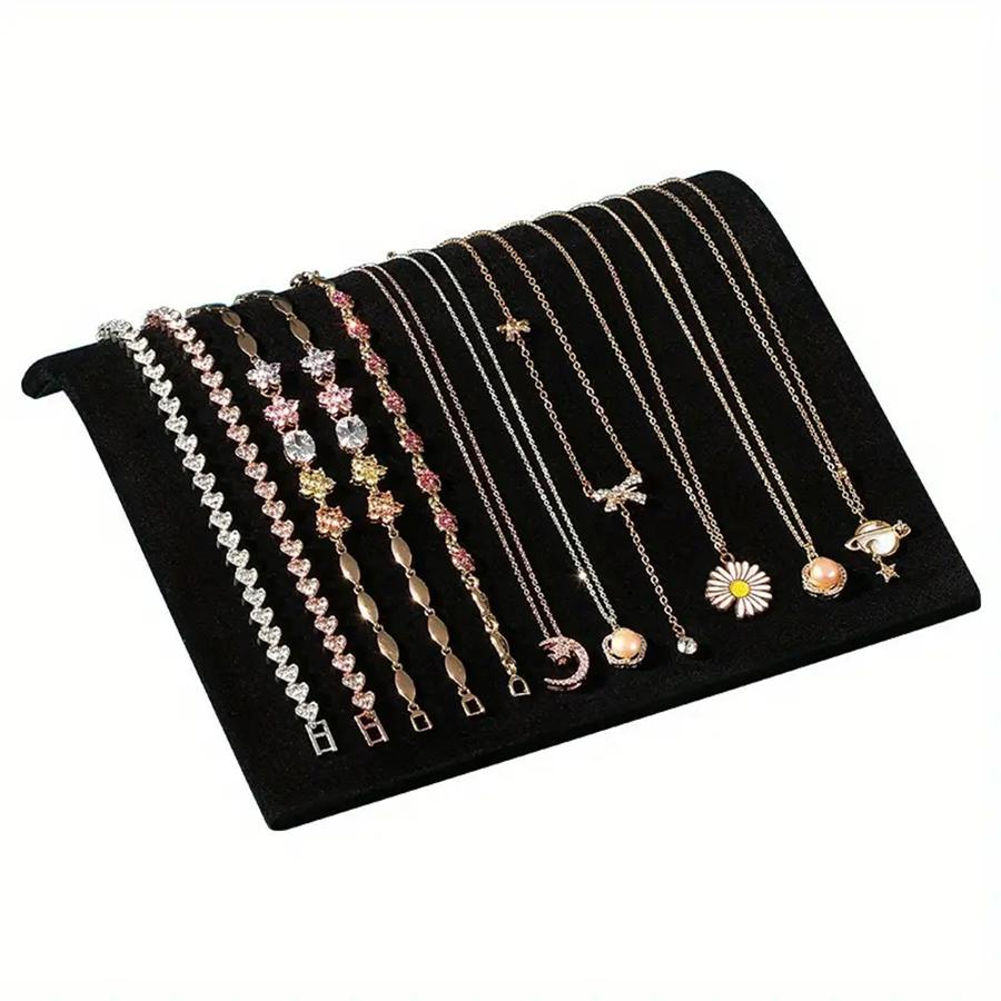 1PC, S-shaped Necklace Display Board, Color: Black, S-shaped Necklace Display Board Made of Iron and Velvet