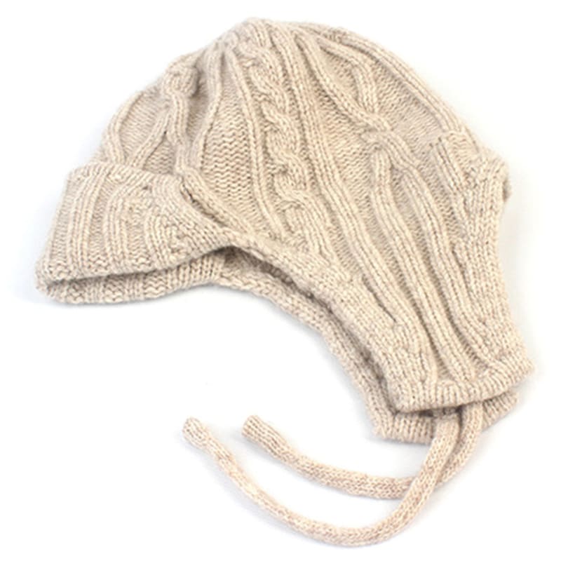 Universal chemistry Twist Wool Beige Earflap Hat
