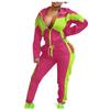 Women's Fashion Casual Color Matching Cardigan Leggings Pants Suit
