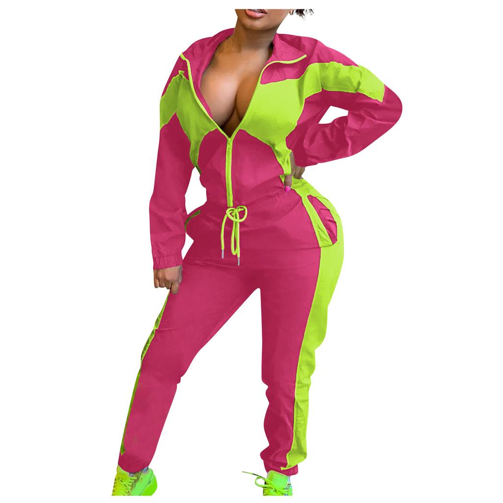 Women's Fashion Casual Color Matching Cardigan Leggings Pants Suit