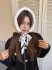 Exquisite Women's Korean Style Plush Scarf - Versatile Neck Warmer for Autumn and Winter