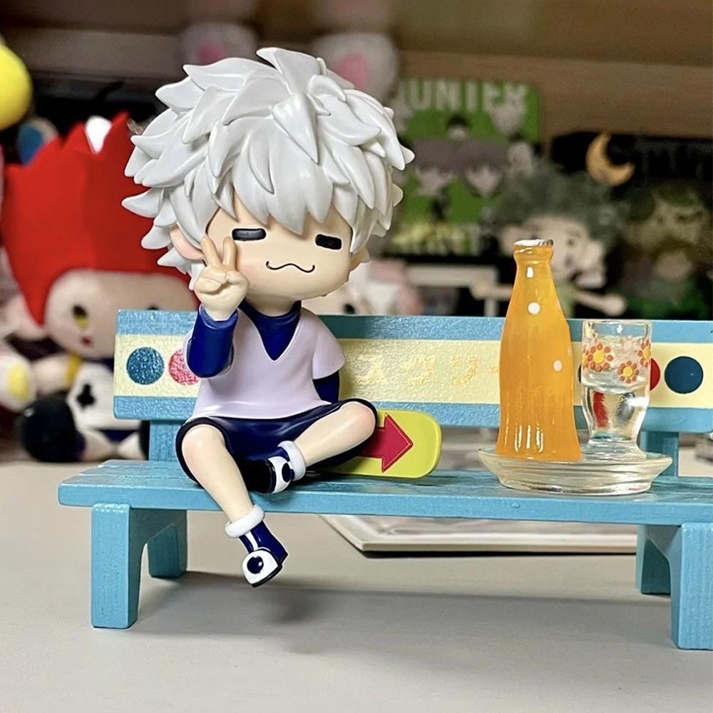 H×H Anime Figure Gon Freecss Killua Zoldyck Action Figure Sitting Pose Anime Hisoka Figure Statue Car Ornaments PVC Model Toys