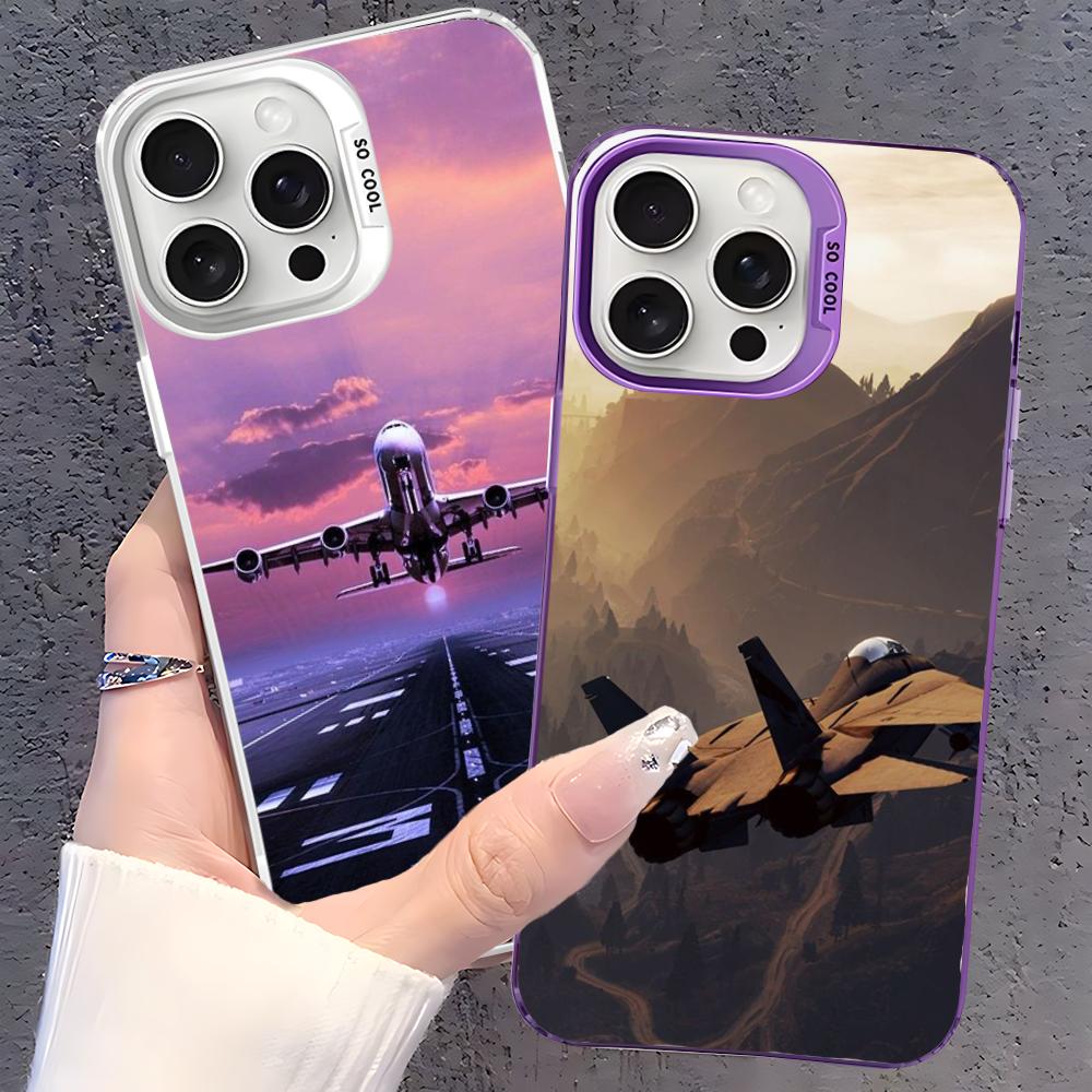 Aircraft Airplane cool Phone Case For iPhone 16 15 14 13 12 11 Pro Max X XR XSMAX 8 7 Plus Matte Shockproof Back Cover