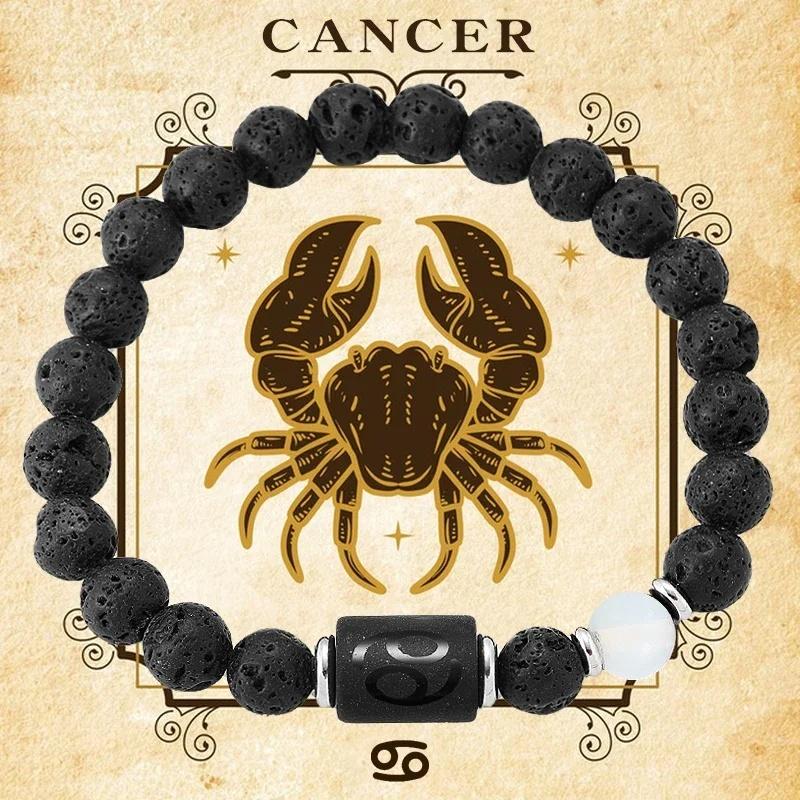 

Браслет из натурального камня с 12 знаками зодиака Близнецы Козерог Рак Дева Лев Браслет Женский Мужской Дружба Ювелирные изделия Браслеты