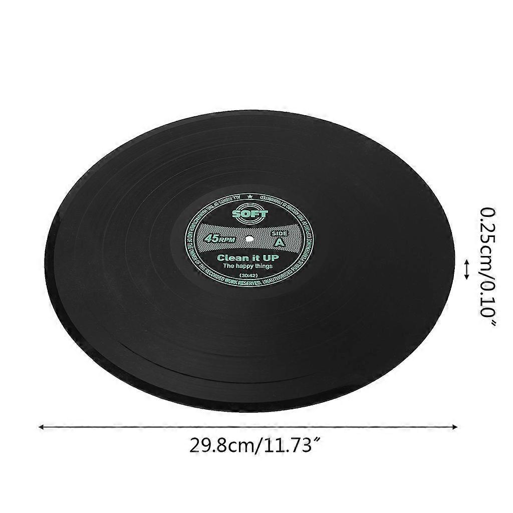 Retro Schallplatten Untersetzer Tischset Rund Hitzebeständig Silikon Getränkeunterlage Heimtisch Tee Kaffee Tasse Unterlage Dekoration Grün