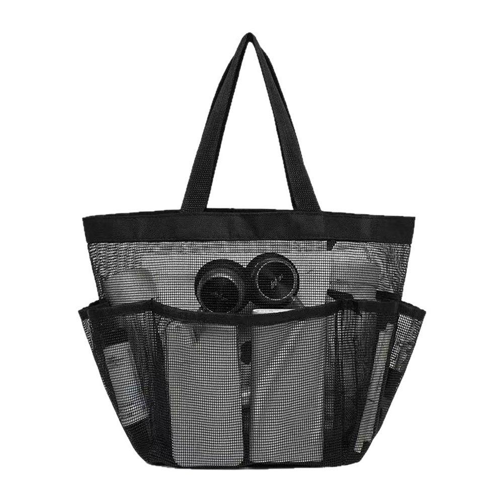 New Mesh Shoulder Bag Large Capacity Transparent Makeup Storage Bag Multifunctional Hollow Handbag Travel