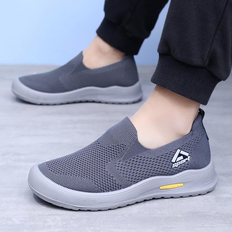 Schuhe Herren Frühling und Herbst Freizeitschuhe weiche Sohle Trend ein Pedal Laufen Herrenschuhe flacher Mund atmungsaktiv leicht Slipper einzelne Schuhe