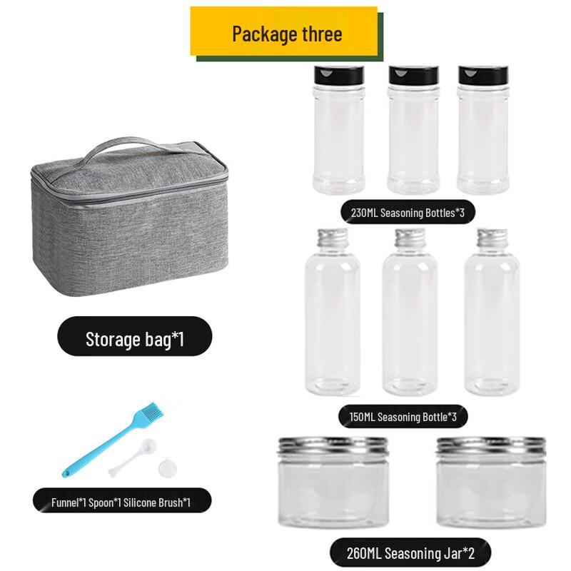 NaiDuo Outdoor Portable Spice Bottle Set for BBQ & Camping