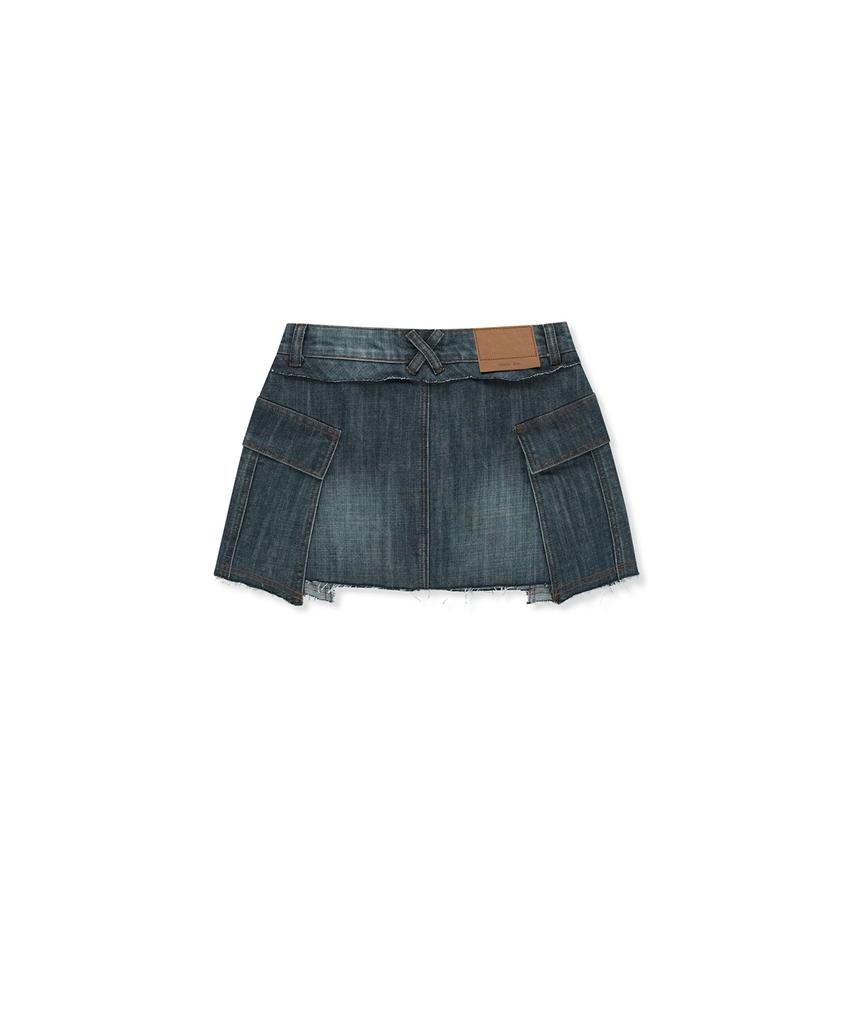 Mattengkim Cargo Mini Denim Skort In Blue