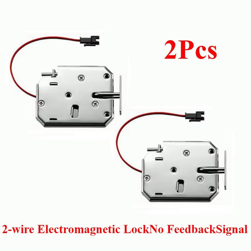 5Pcs/2Pcs DC 12V Small Solenoid Valve Electromagnetic Electric Control Cabinet Drawer Intelligent Access Control Lock 2Pcs - 2-wire
