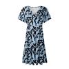 Women's Summer Dress Loose Beach Vacation Casual Deep V Neck Short Sleeve Dress Elegant Dress