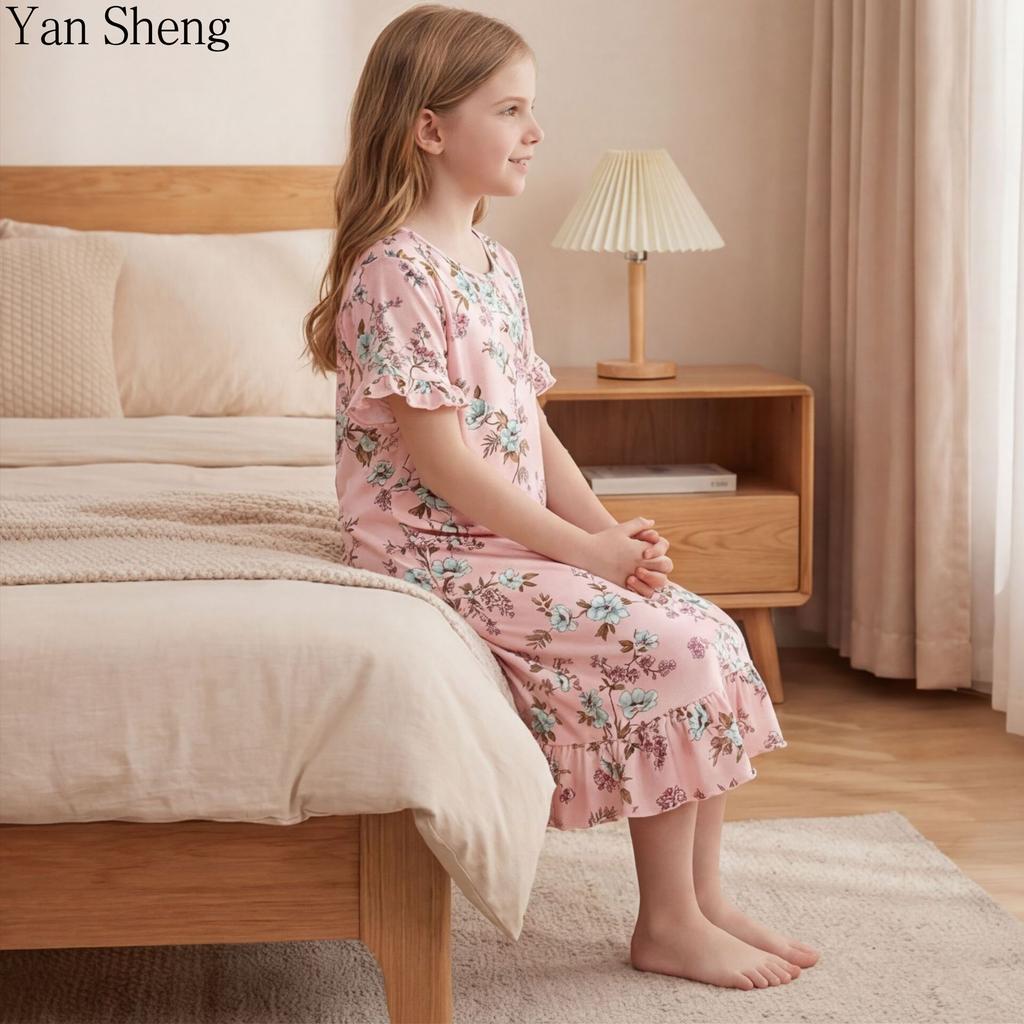 Camice da notte per bambina Pigiama sottile Casual Dolce Bambini di mezza età e grandi Vestiti per la casa