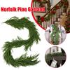 Norfolk Pine Garland Reusable Green Artificial Greenery Wreath Hanging Pine Decorative Garland Indoor Outdoor Xmas Decorations