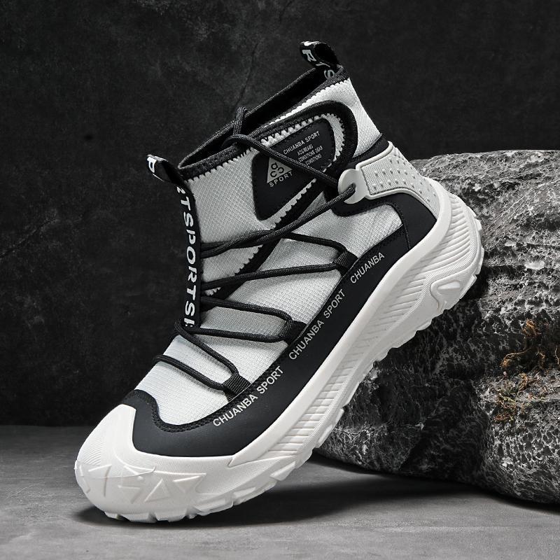 Mesh Breathable Non-slip Outdoor Fishing Shoes Tire Sole Wear-resistant Climbing Shoes High-top Shoes
