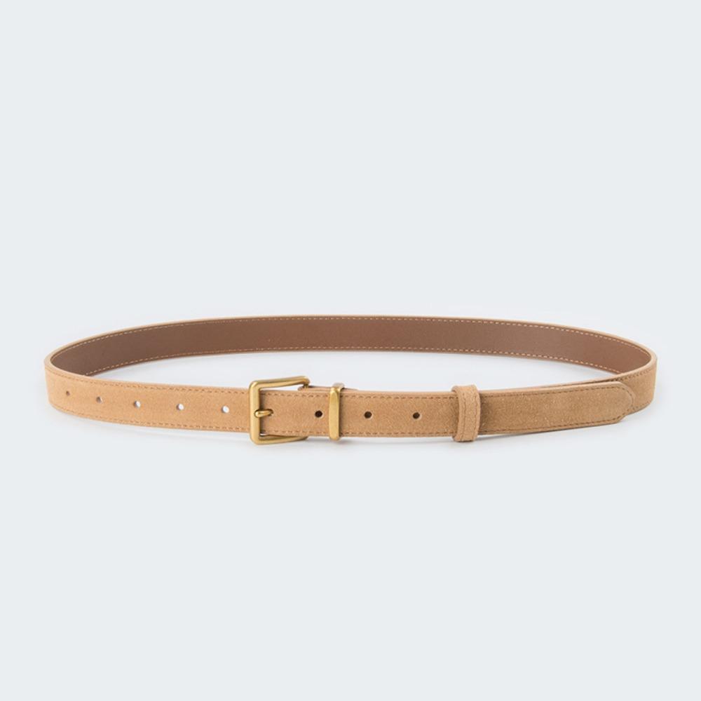 Luxury Design Suede Leather Belt Trendy Pin Buckle Waistband Retro Business Waist Strap  Gifts