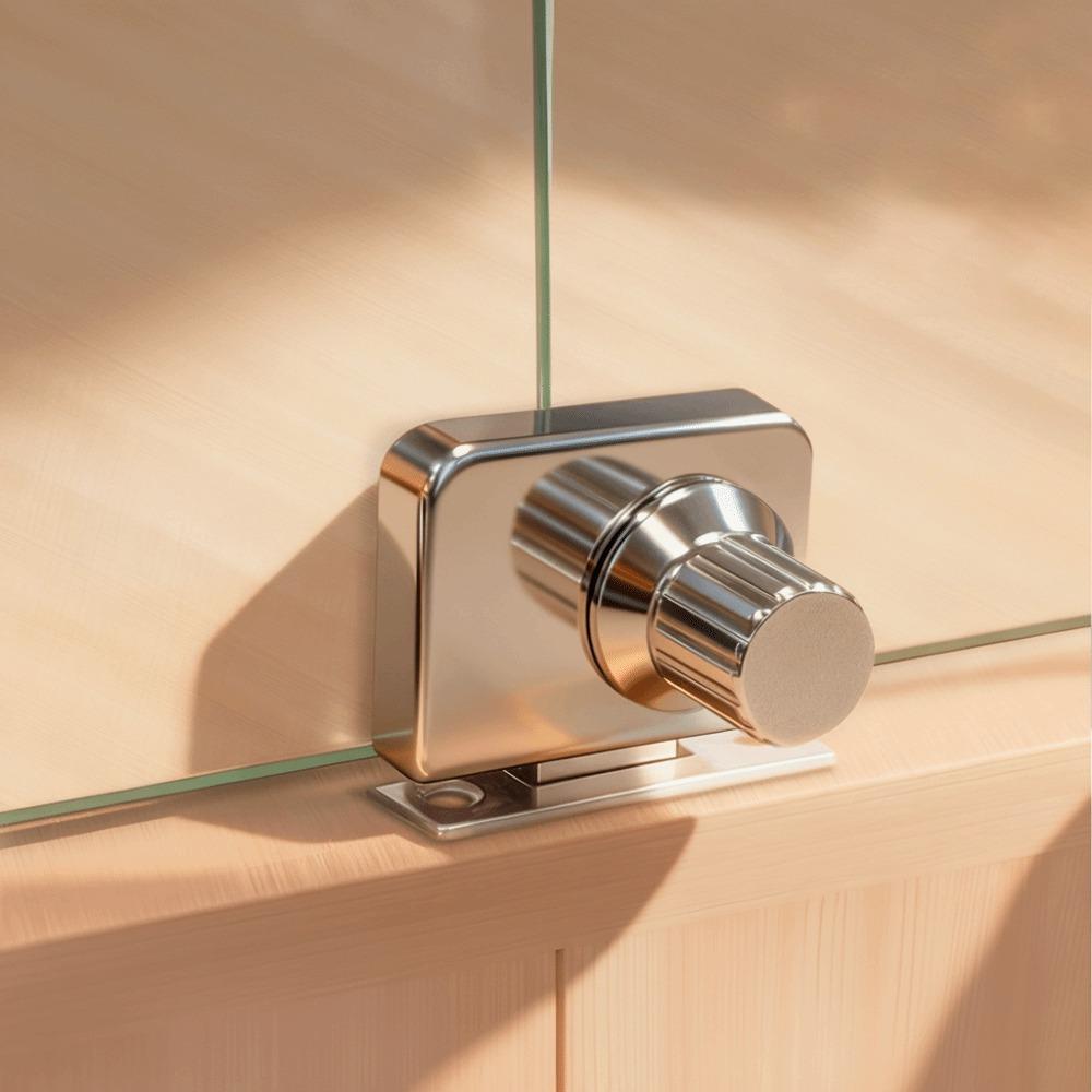 

Замок для скляної шафи з цинкового сплаву Високоміцний Корозійностійкий Замок для дверей Легко встановлюється Без свердління Рухомий Штифт замка для дверей