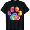 Cute Tie Dye Paw Print Pet Owner Paw Print Tie Dye Dog Lover T-Shirt for Men Women Girls Kids