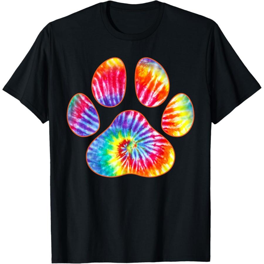 

Cute Tie Dye Paw Print Pet Owner Paw Print Tie Dye Dog Lover T-Shirt for Men Women Girls Kids XXXXXL чорний