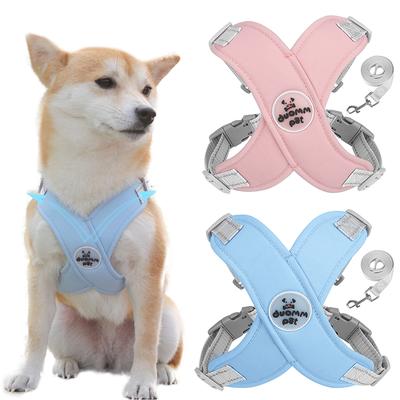 Cat Dog Harness Vest Chest Rope Set Reflective Adjustable Breathable Mesh for Small Medium Dogs Outdoor Walking Chest Straps