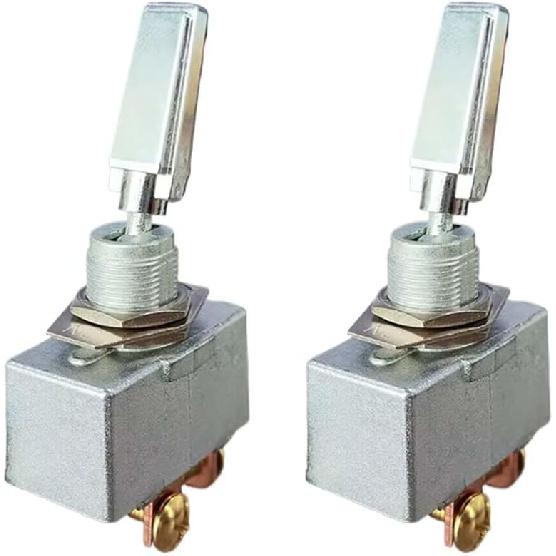 2PCS Heavy Duty Car Toggle Switch, 50 Amp 12 Volt 2 Position 2 Pin Rocker Switch, ON Off Flat SPST Toggle Switch with Screw Termina, Fits Cars,