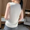 V-Ausschnitt Ärmellose Weste Damen Sommer Neue Mode Vielseitiger Kurzer Trägerpullover Einfarbiges Oberteil