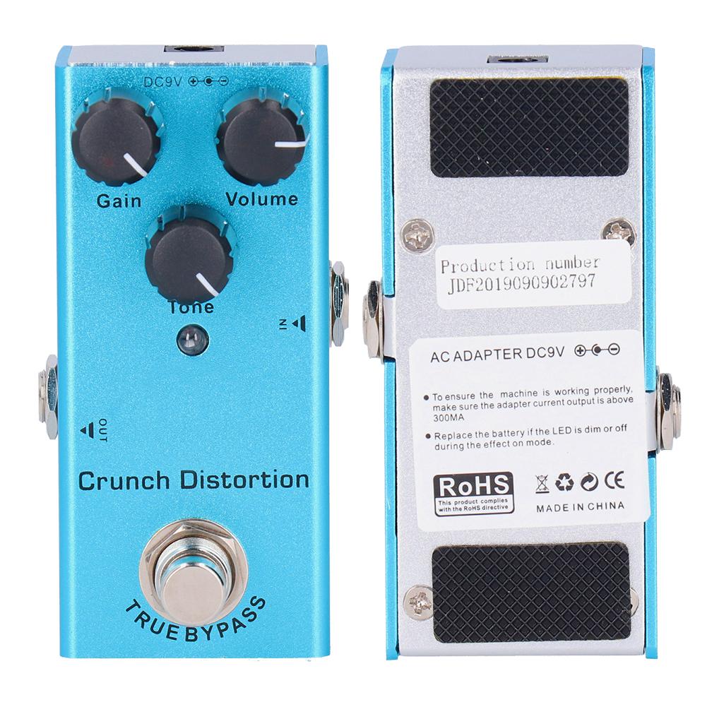 Electric Guitar Effect Pedal Crunch Distortion Mini True Bypass Aluminum Alloy DC 9V JDF‑3