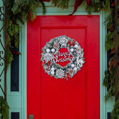 Christmas Wreath for Front Door, Holiday with Red Berries Decoration, Winter