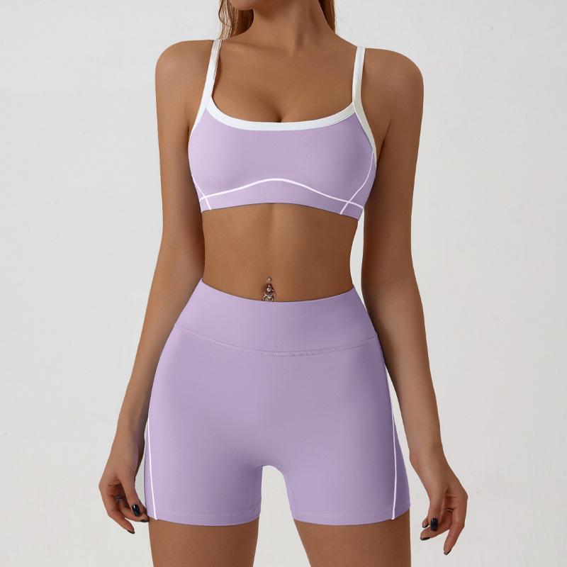 JYL Sleeveless Hollow Back Yoga Shorts Jumpsuit Fitness Bodysuit