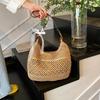 Women Hollow Shoulder Bag Large Capacity Straw Weaving Travel Handbag Adjustable Strap Shopper Tote Bag