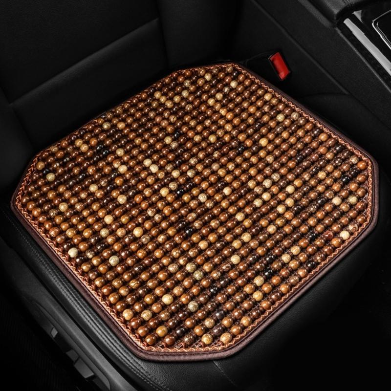 Wood Beads Ventilated Seat Cover Pad Massage Lumbar Relieve Fatigue Enhances Comfort Suitable For Various Vehicle Models