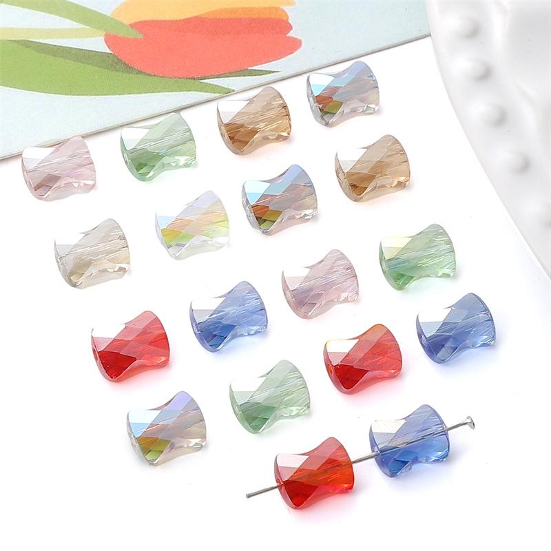 10Pcs Crystal Glass Beads Bow Loose Spacer Beads for Jewelry Making DIY Bracelet Necklace