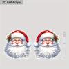2D Flat Santa Claus Dangle Earrings, Lightweight Acrylic Material,  Ideal for Party Gifts, Jewelry, and Christmas Gifts.