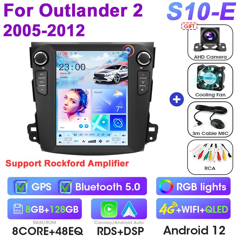 2 Din Android 12 Car Radio For Mitsubishi Outlander Xl 2 2005-2012 For Citroen C-Crosser 2007-2013 Multimedia Video Player GPS