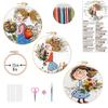 1 Set Girl's Handmade Embroidery Material Kit: Simple Cross-Stitch Tutorial and Tools DIY Embroidery Craft Material Kit