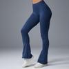 Summer new mid-waist yoga wide-leg pants breathable belly-closing fitness flared pants slim-fitting sports slightly pulled trousers