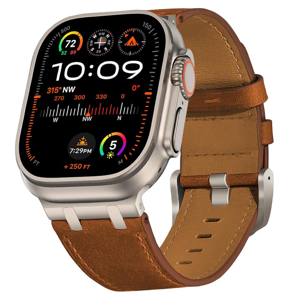 Leather Band for Apple Watch Ultra 2 49mm Series 10 46mm Luxury Strap Sports Bracelet for iWatch 10 9 8 7 6 5 4 SE Ultra 44 45mm
