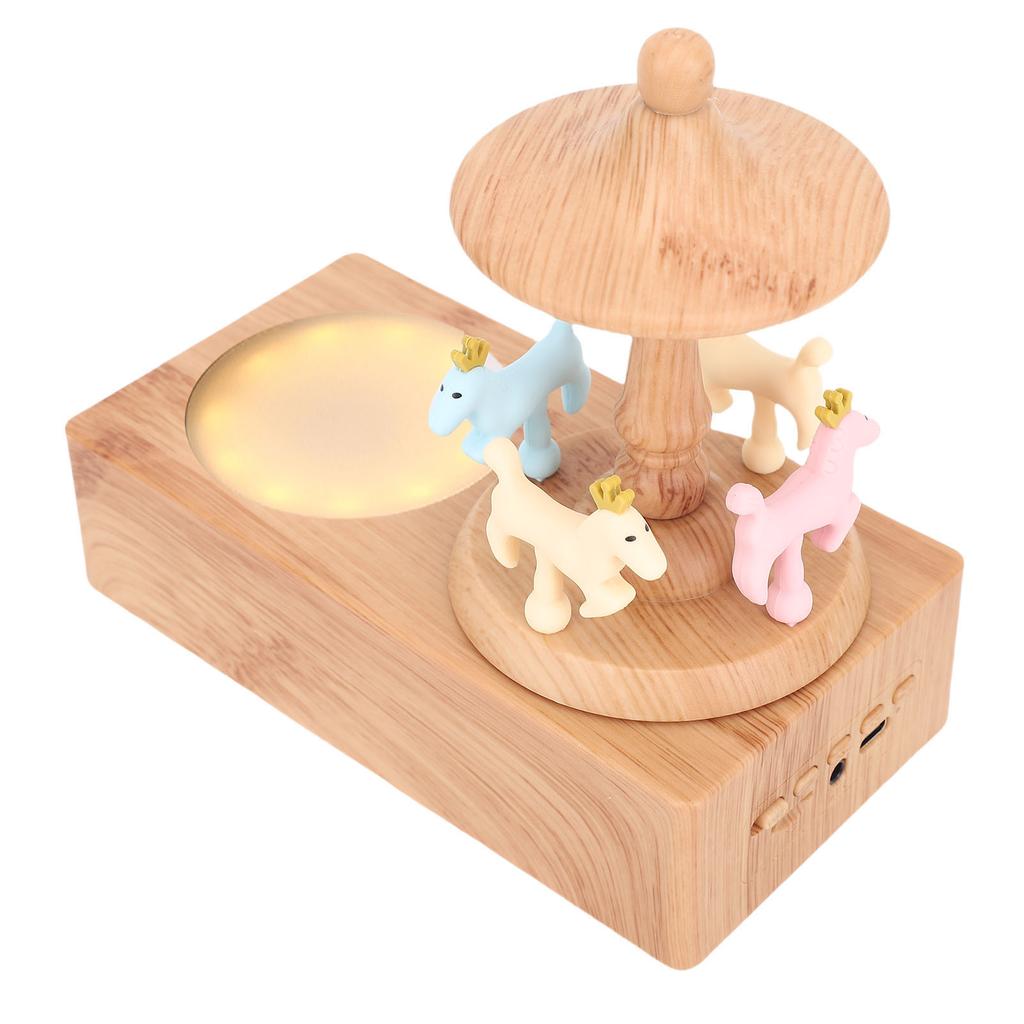 Carousel Speaker Cute Wireless Bluetooth 5.0 Speaker with Light 1200mAh Battery for Home Bedroom Decor