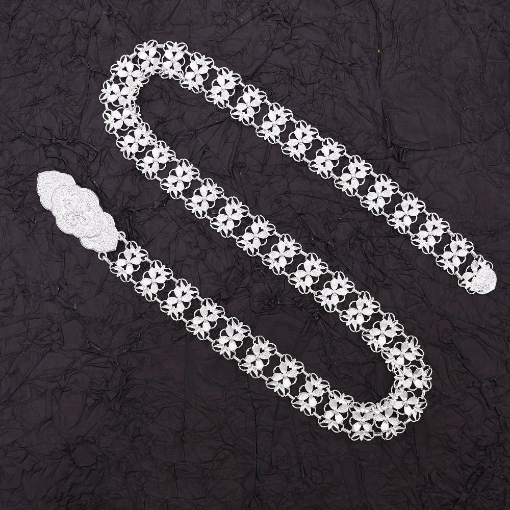 Silver Flower Metal Waist Chain Tassel Dance Dress Belt Chains Gold Belt  Festival Accessory