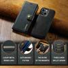 DG.MING For iPhone 15 Anti-Scratch Split Leather Wallet Stand Cover Detachable Magnetic Phone Case Shell