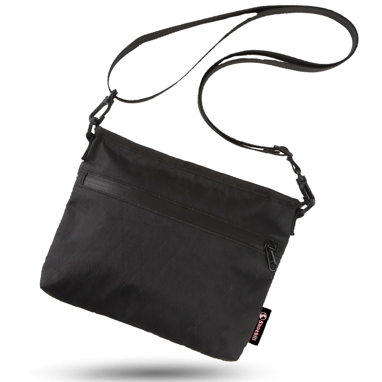 

Сумка-месенджер нейлонова через плече маленька легка функція гаманця водонепроникна для альпінізму на відкритому повітрі водонепроникна легка [Shoebill] X-PAC чоловіча чорний