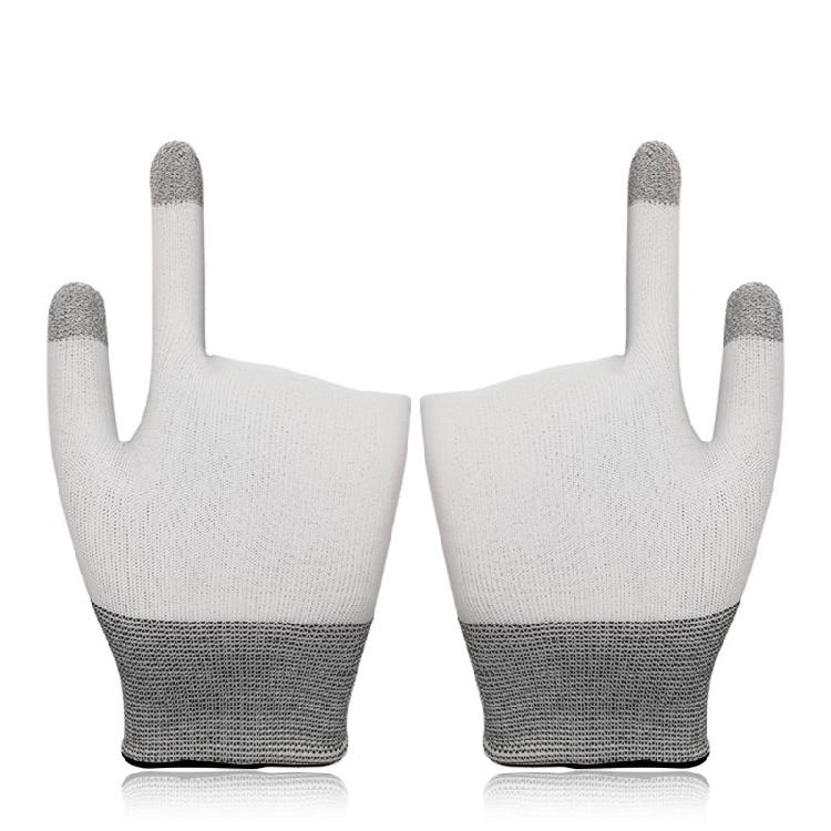 Two-finger Gaming Finger Sleeves Silver Fiber Anti-sweat Breathable Finger Case