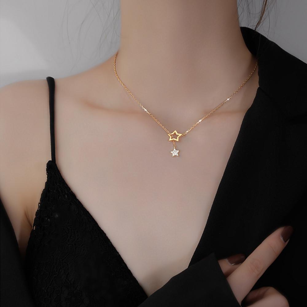 Wedding Gifts Temperament Simple Fashion Women Star Necklace Chocker Star Pendant Clavicle Chain