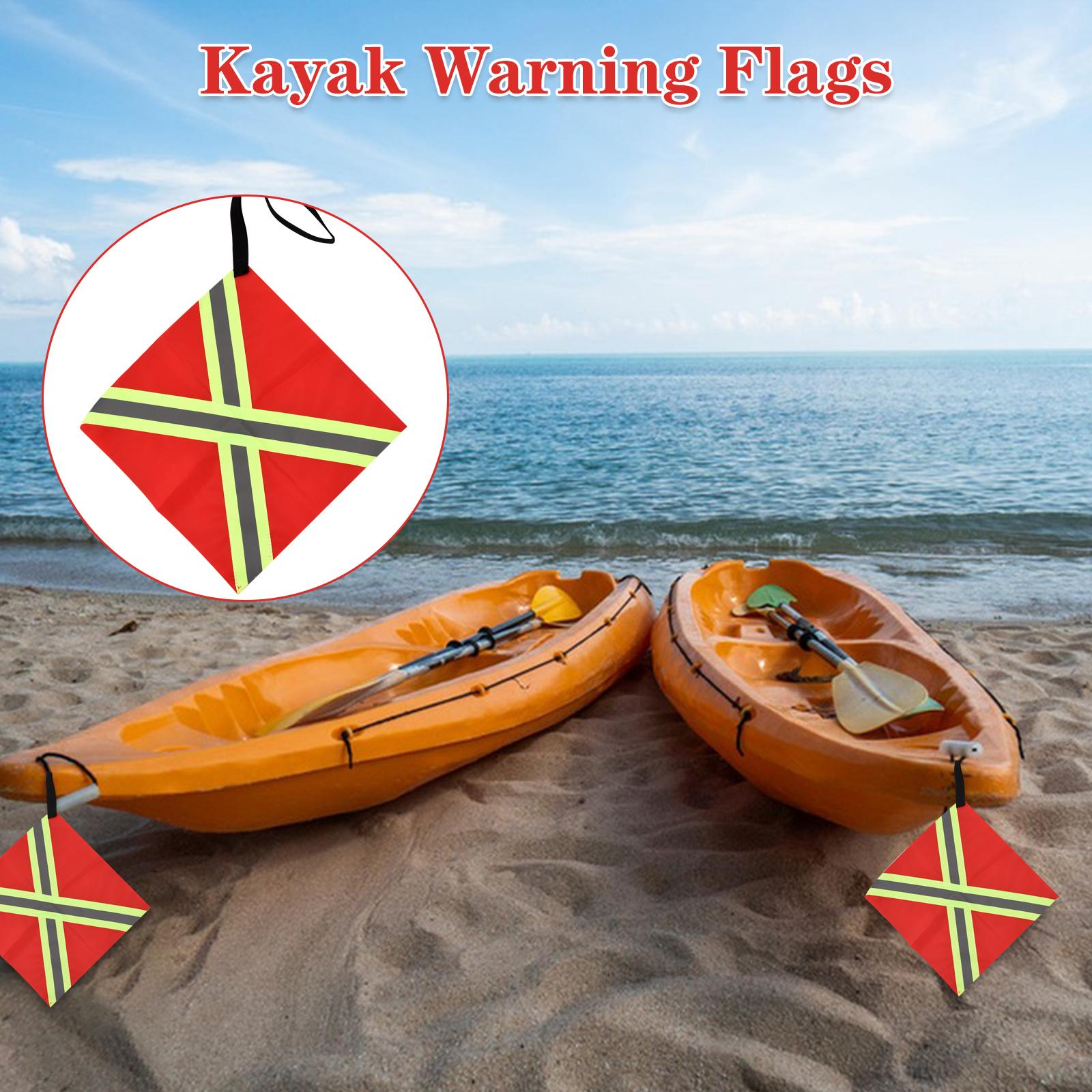 

4pcs Kayak Canoe Travel Flag Reflective Warning Flag with Webbing for Kayak Canoes