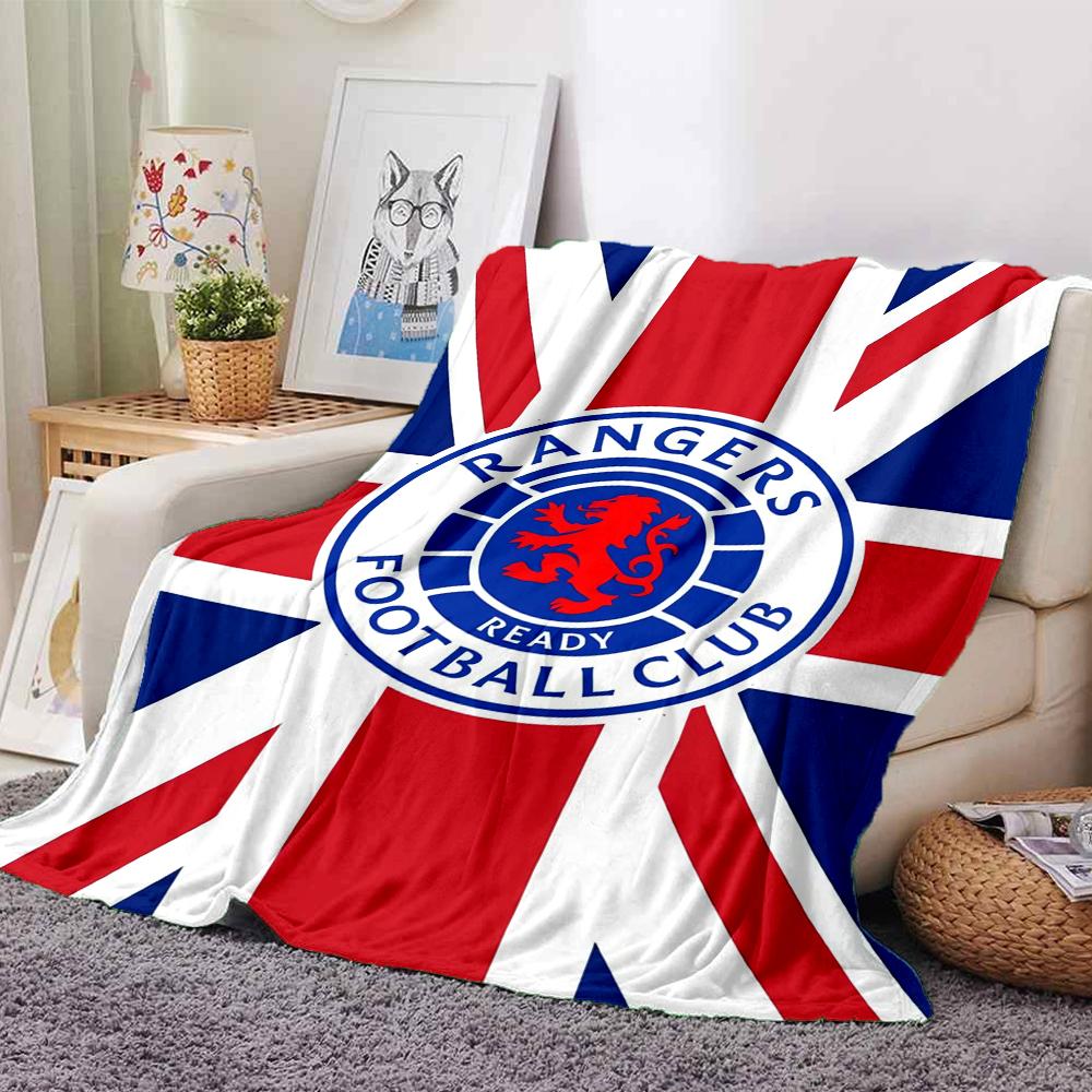 1Pc Rangers Fc Crest Union Jack Blanket For Couch Bed Plush Cozy Fuzzy Blanket Super Soft Warm Blankets For Fall And Winter 0918223